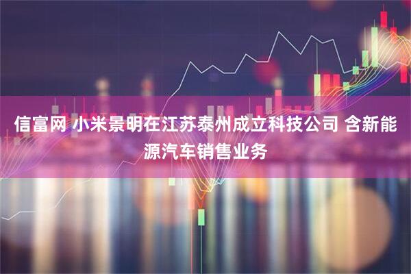 信富网 小米景明在江苏泰州成立科技公司 含新能源汽车销售业务